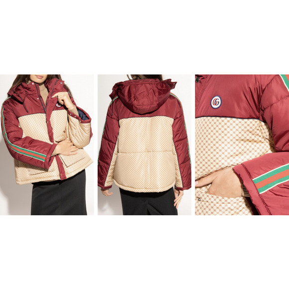 NWT Gucci GG parachute padded colour-block jacket Size 42 - Picture 3 of 16